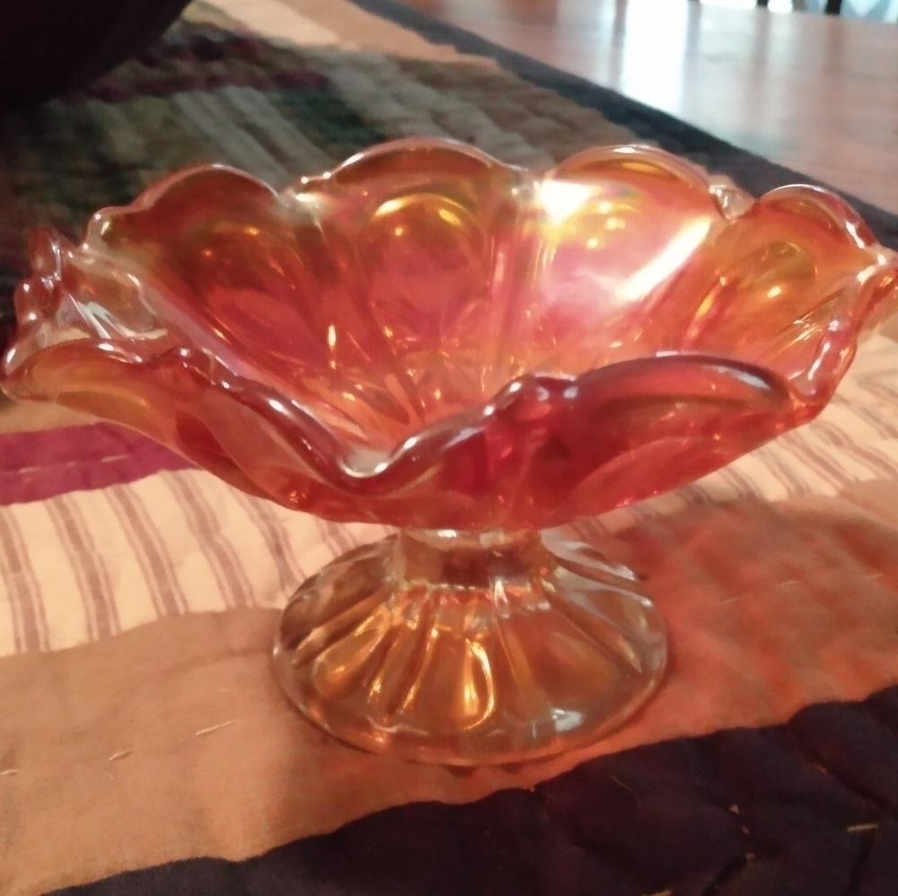 Vintage Imperial Carnival Glass Propeller Dish